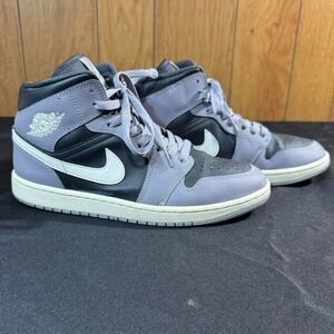 Grayish/Blue with  off white sole‎ Jordan 1 mid trainers Size 10 Womens